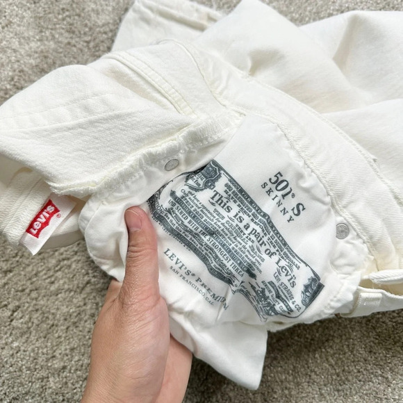 Levi’s Premium 501® Skinny Women’s Jeans Cloud Over-White Size 25 - Picture 13 of 16